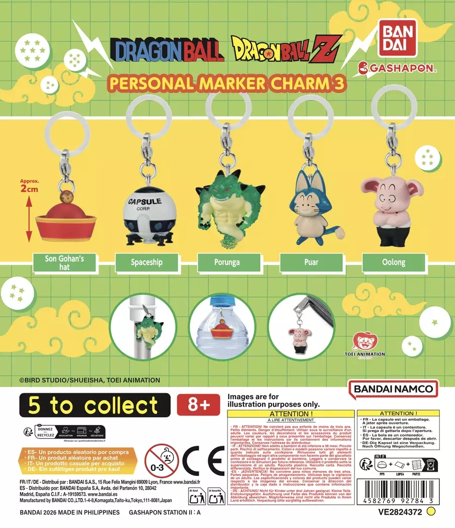 Gashapon Bandai Official Shop Lausanne 5 Gashapon Dragon Ball Personal Marker Charm 3