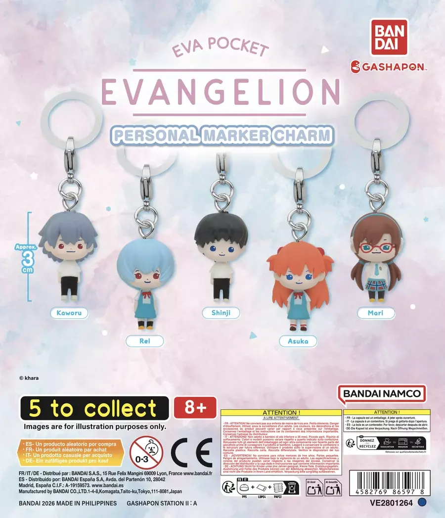 Gashapon Bandai Official Shop Lausanne 8 Gashapon Evangelion Eva Pocket Personal Marker Charm
